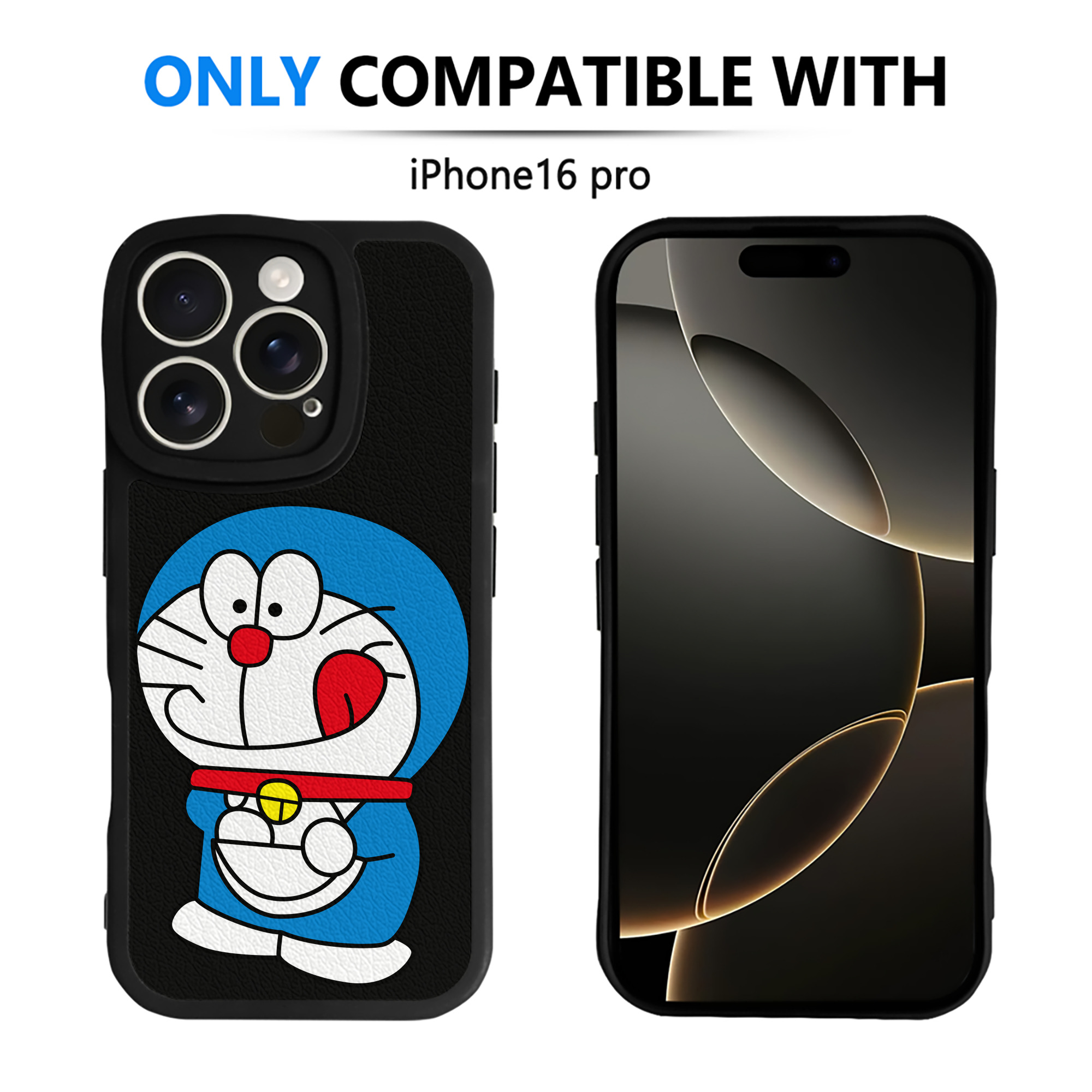 （画像用） ドラえもん Doraemon 【iPhone 16シリーズ対応】シリコンスマホケース（レザー調） 材質：シリコン